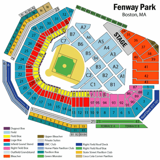 fenway park seating chart